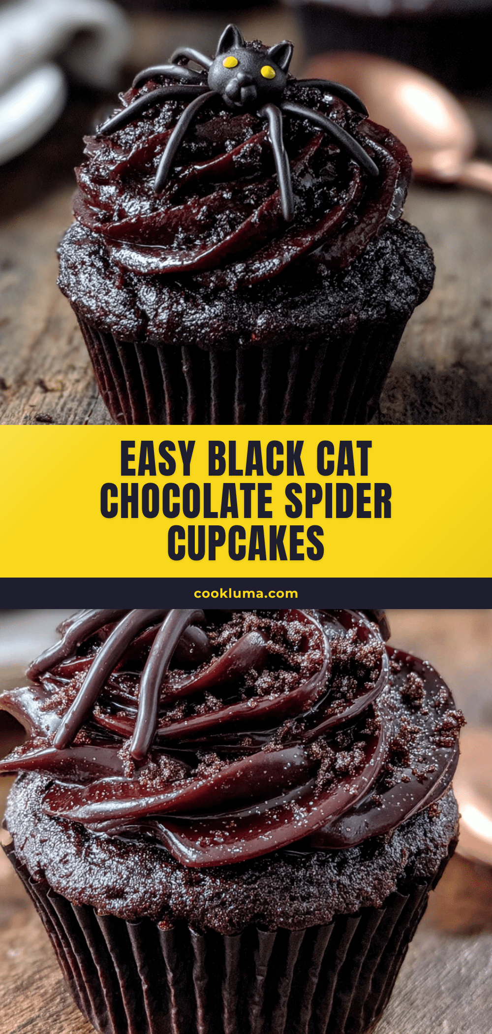 black cat spider cupcakes recipe