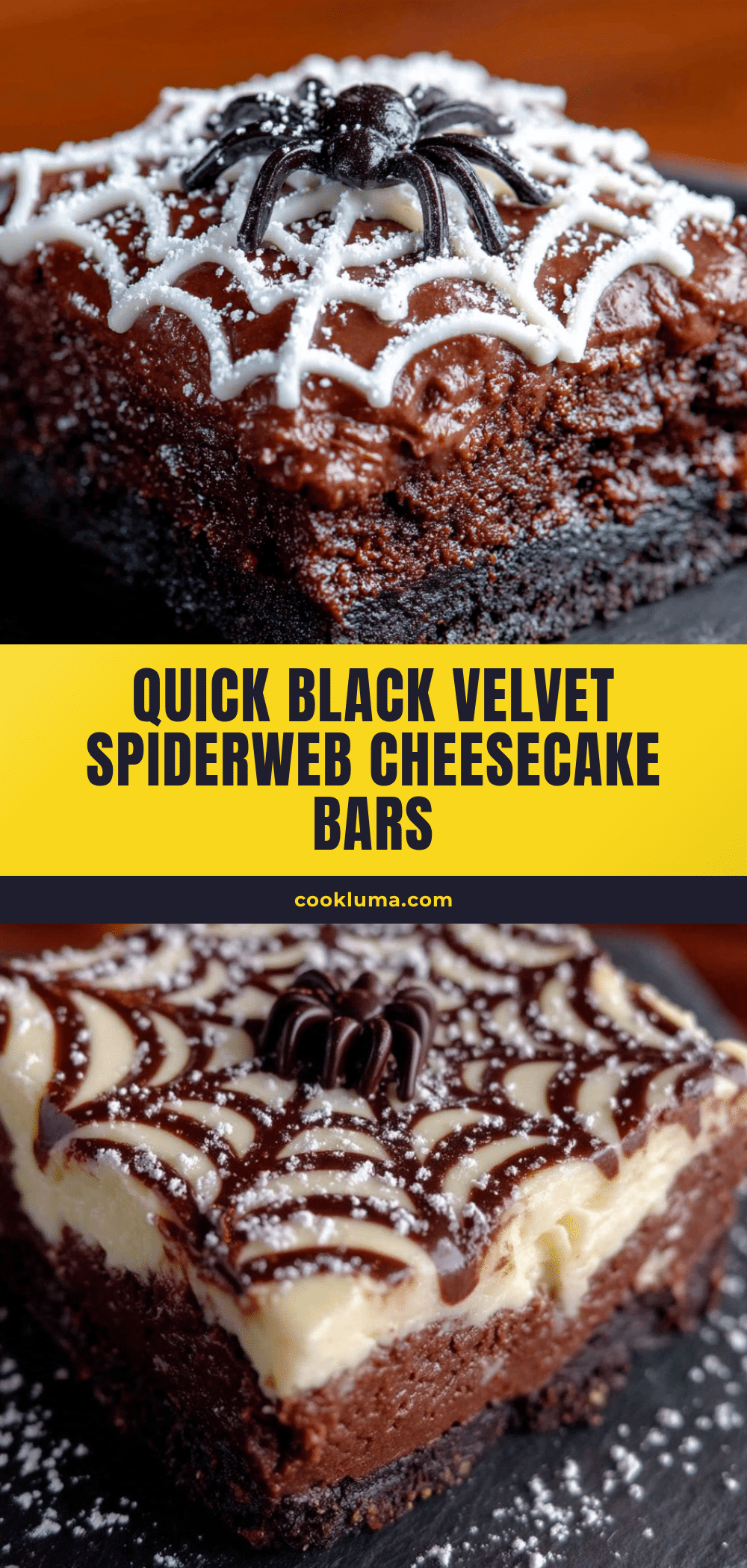 black velvet spiderweb cheesecake bars recipe