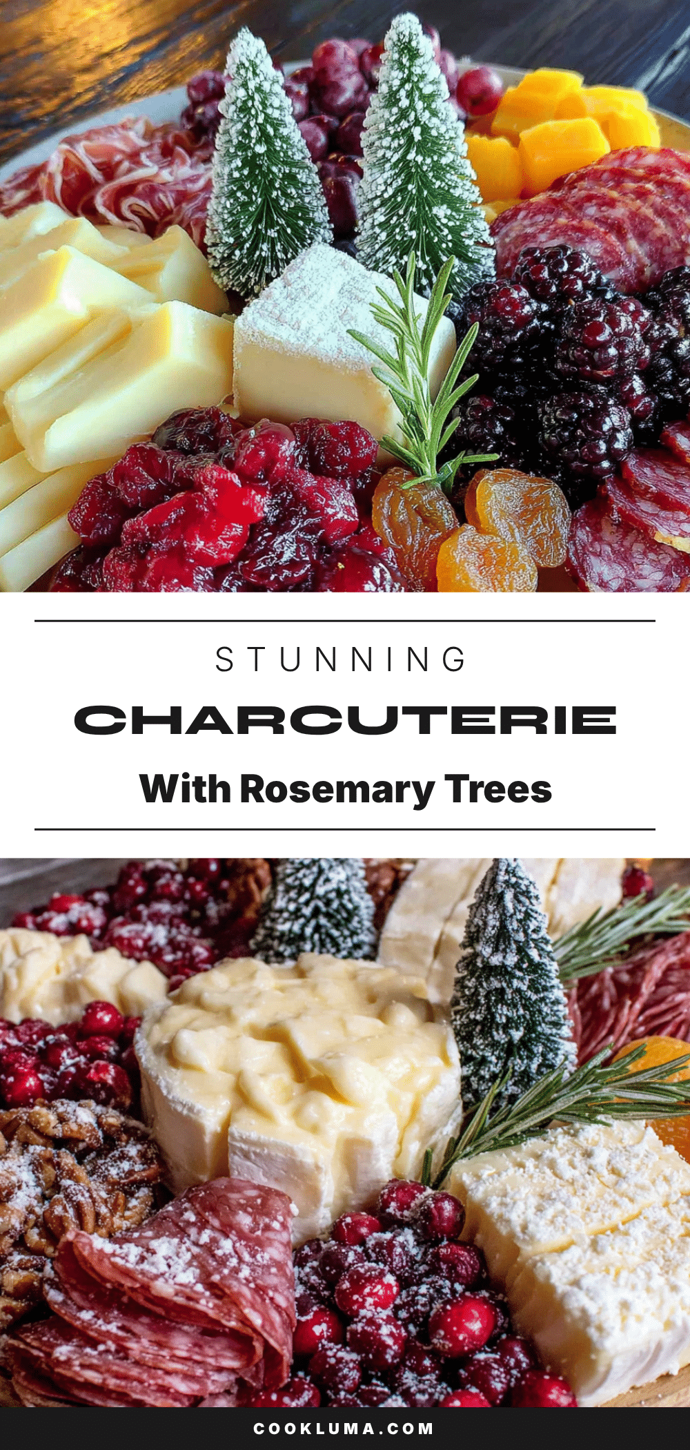 Christmas Eve charcuterie board with rosemary trees recipe