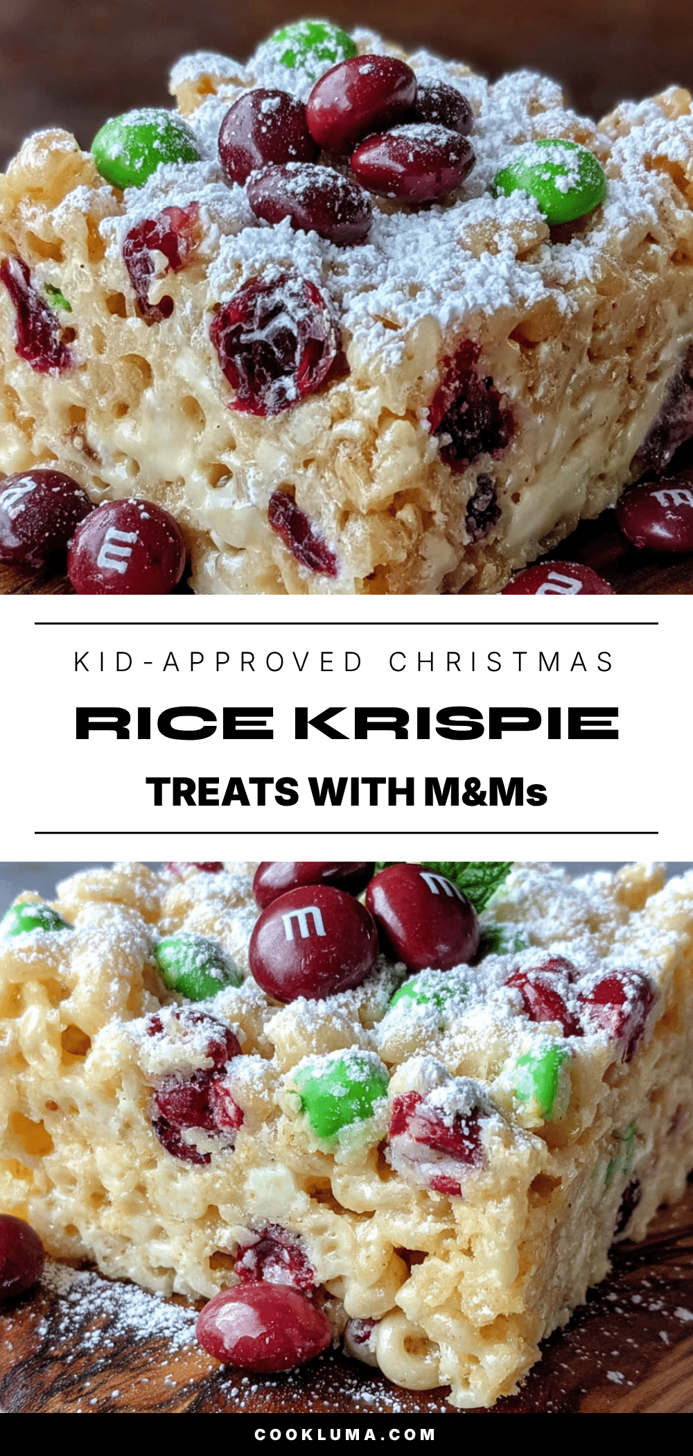 Christmas Rice Krispie Treats with M&Ms recipe