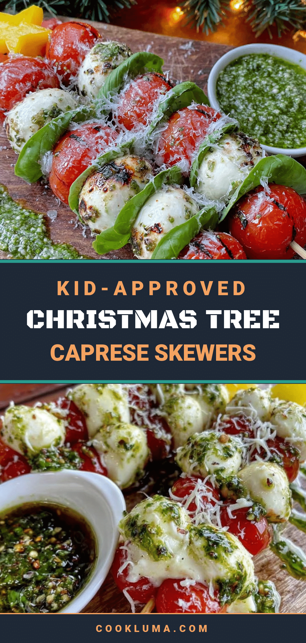 Christmas tree caprese skewers recipe