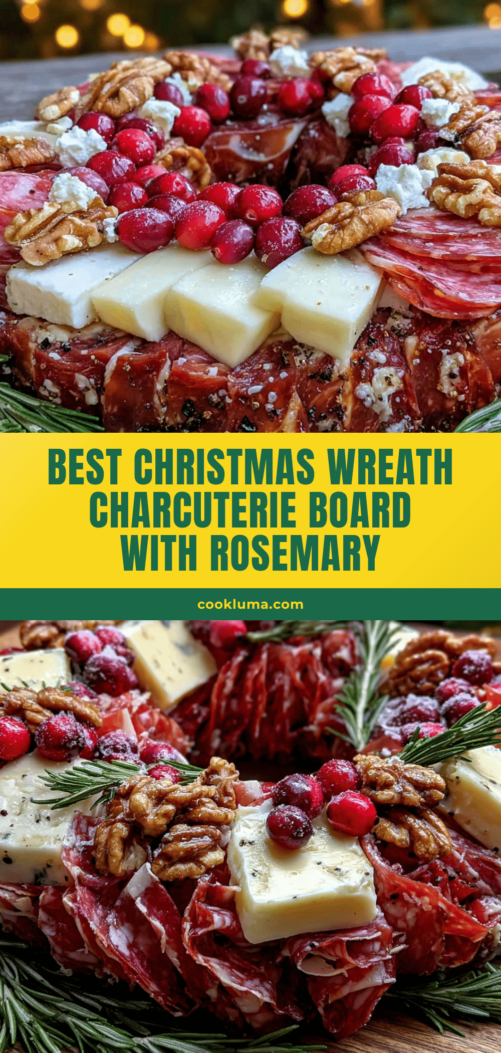 Christmas Wreath Charcuterie Board with Rosemary recipe