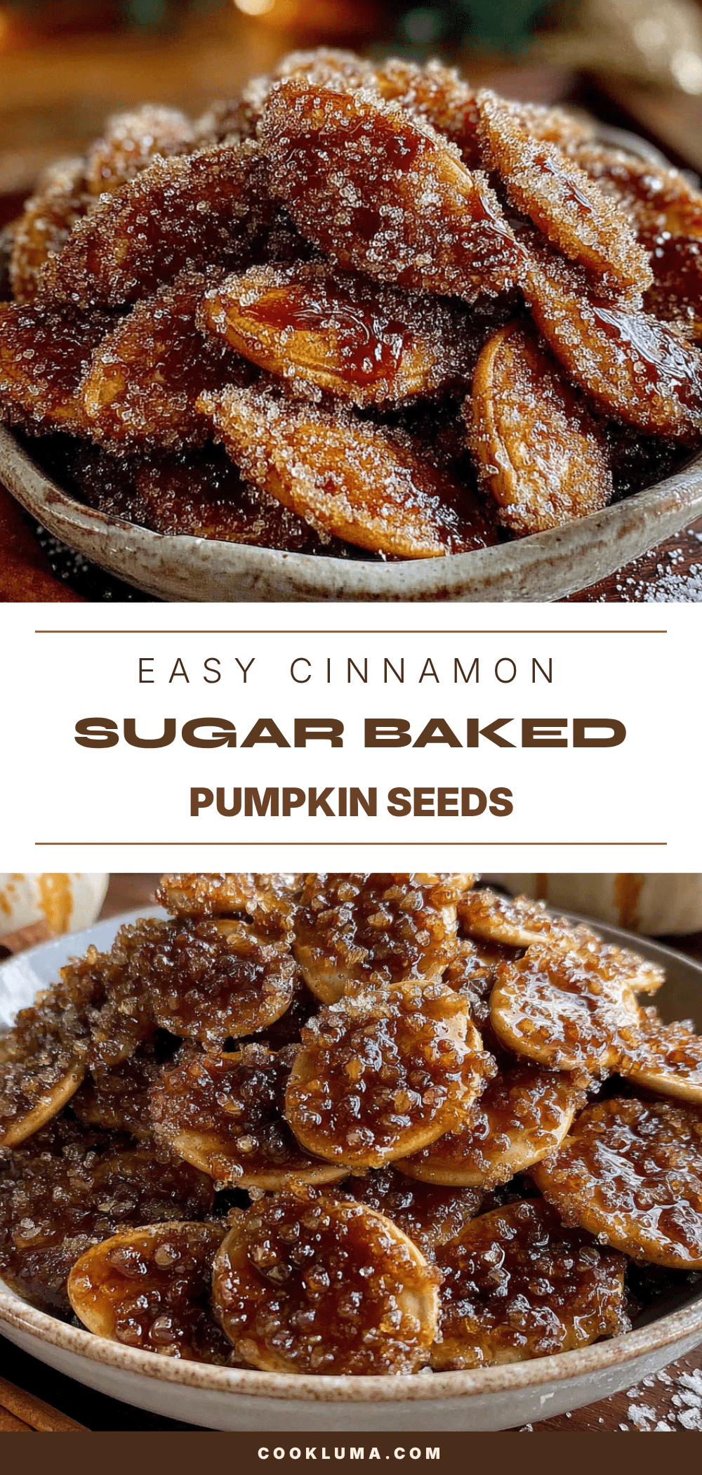 cinnamon sugar baked pumpkin seeds recipe