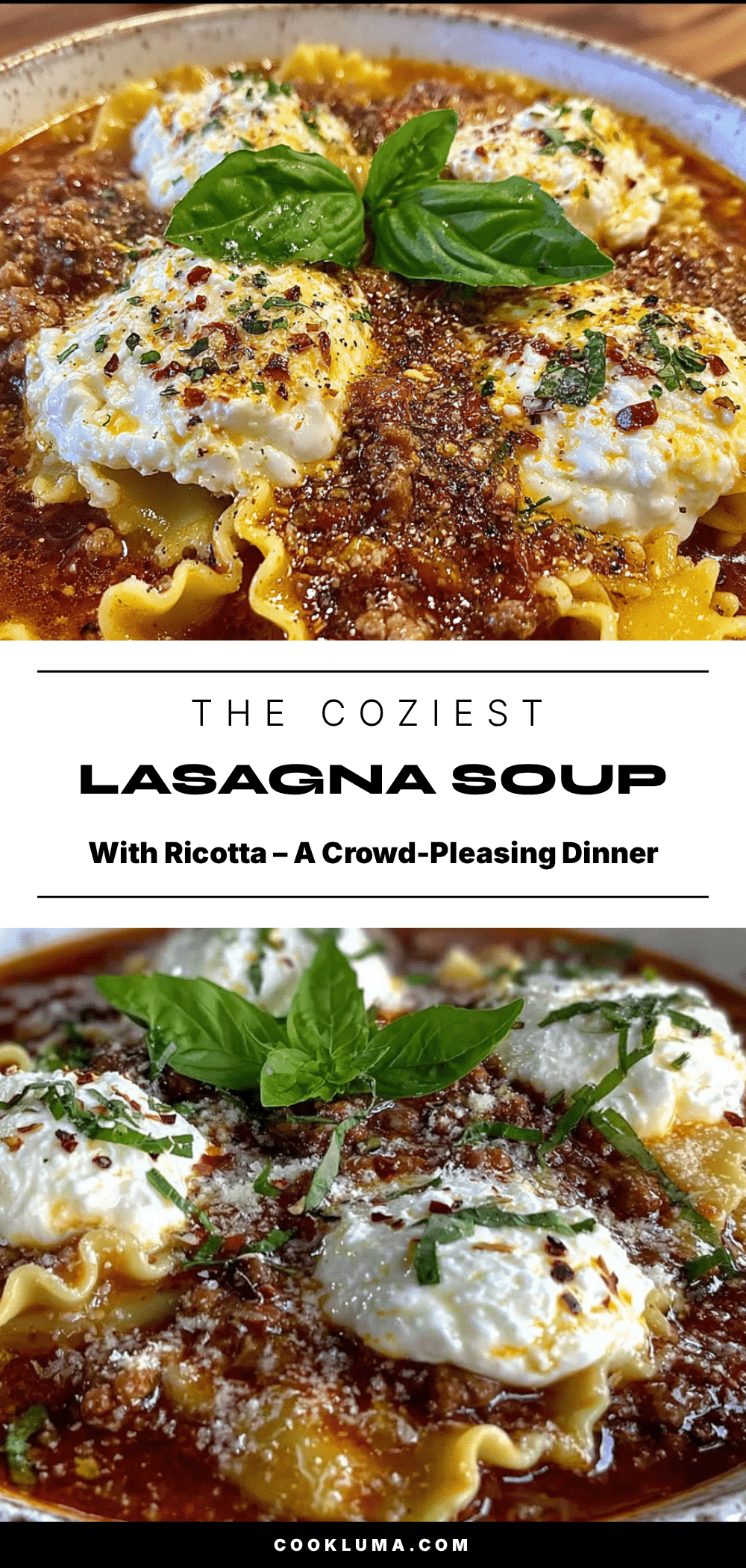 cozy lasagna soup with ricotta recipe
