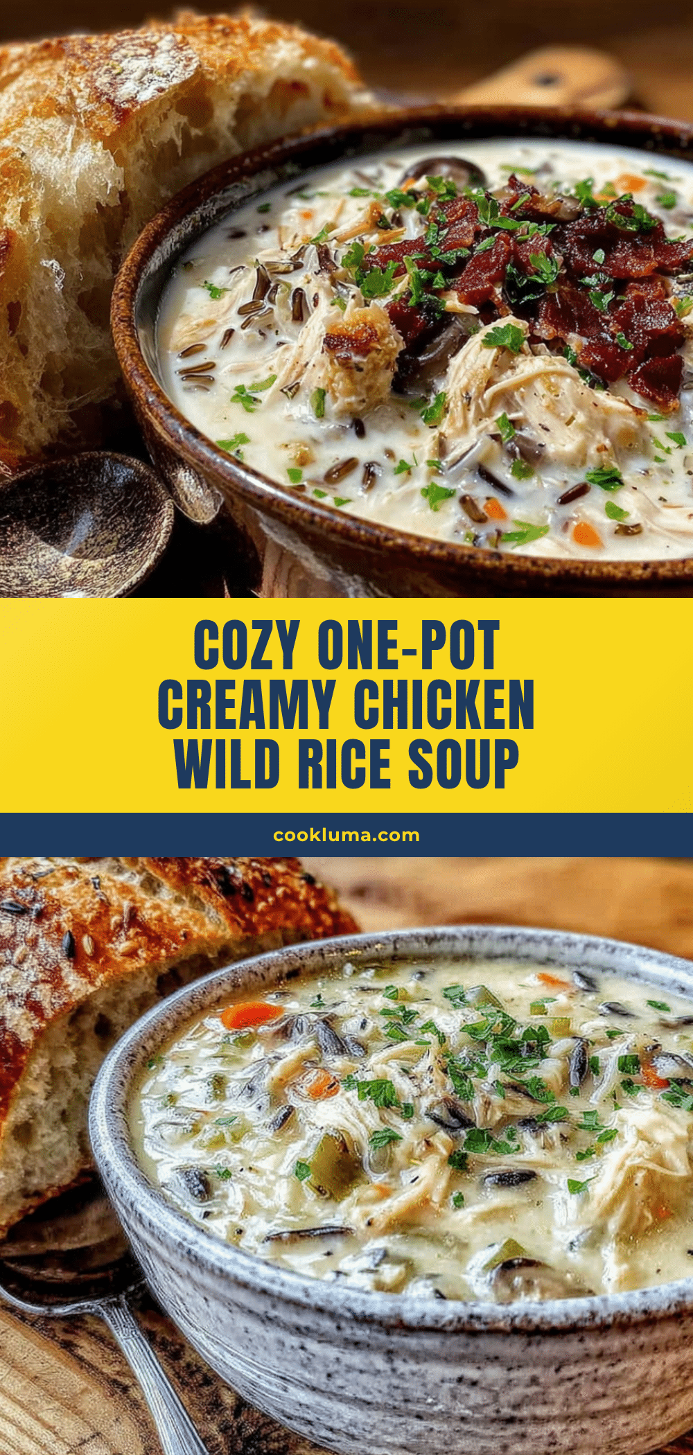 cozy one-pot creamy chicken and wild rice soup recipe
