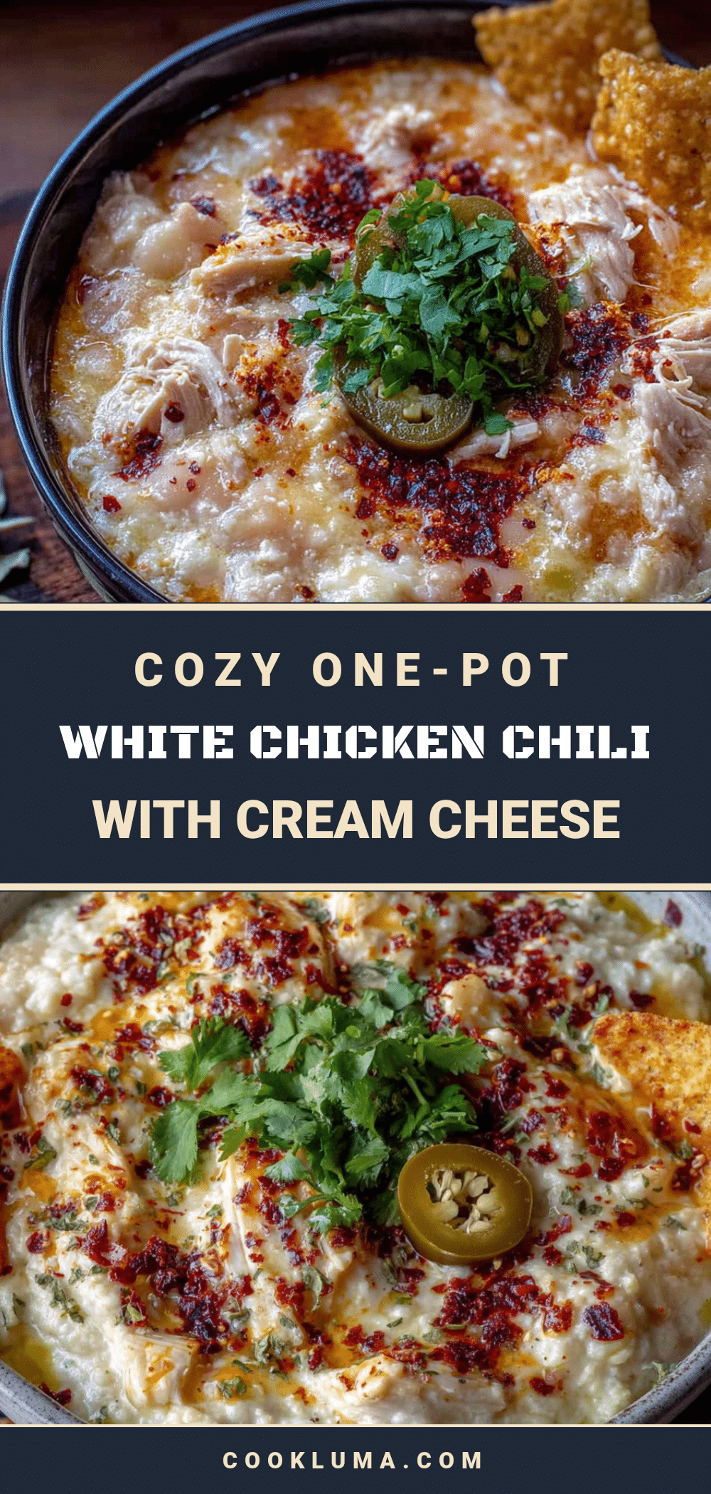 cozy one-pot white chicken chili with cream cheese recipe