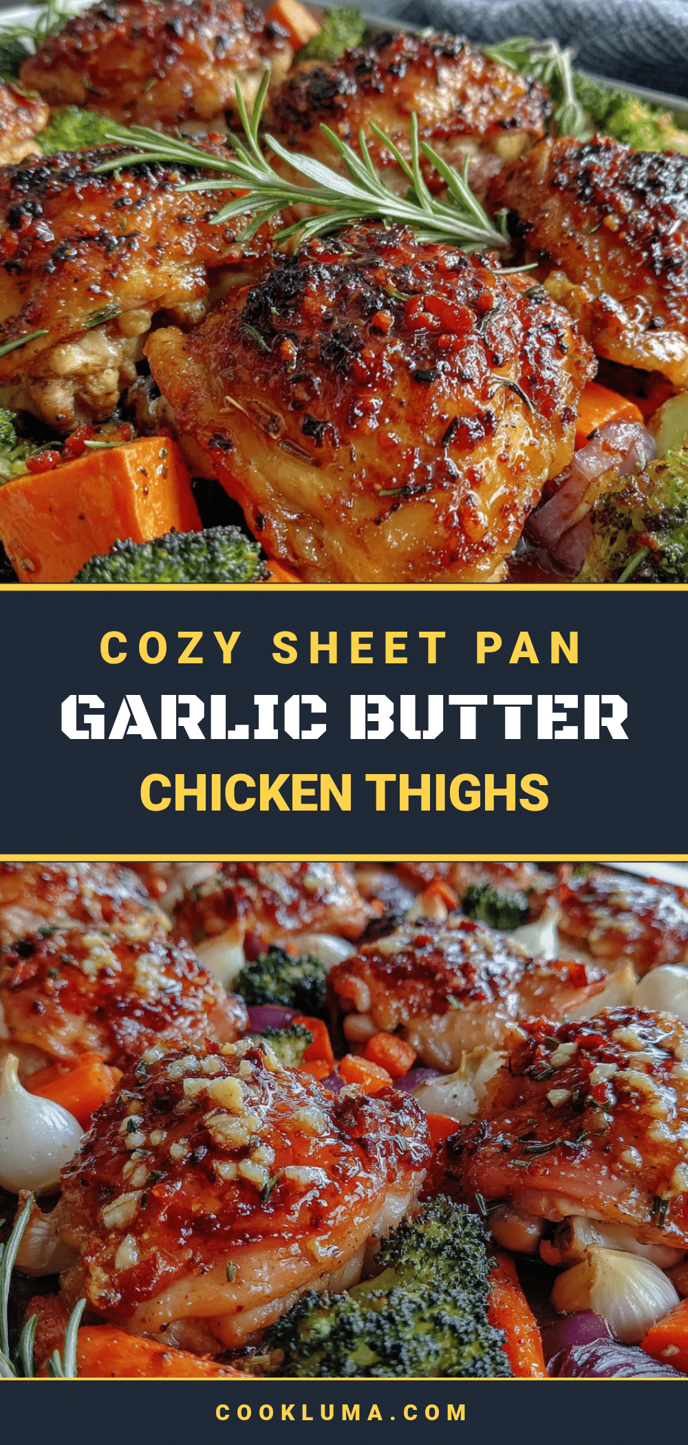 cozy sheet pan garlic butter chicken thighs recipe