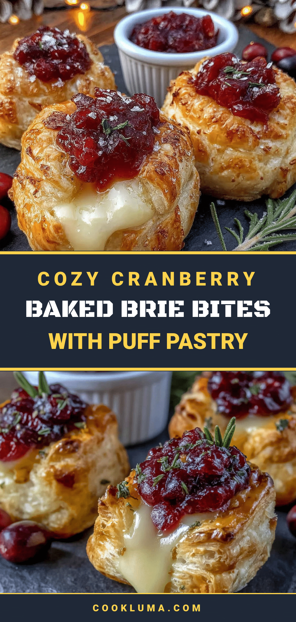 cranberry baked brie bites recipe