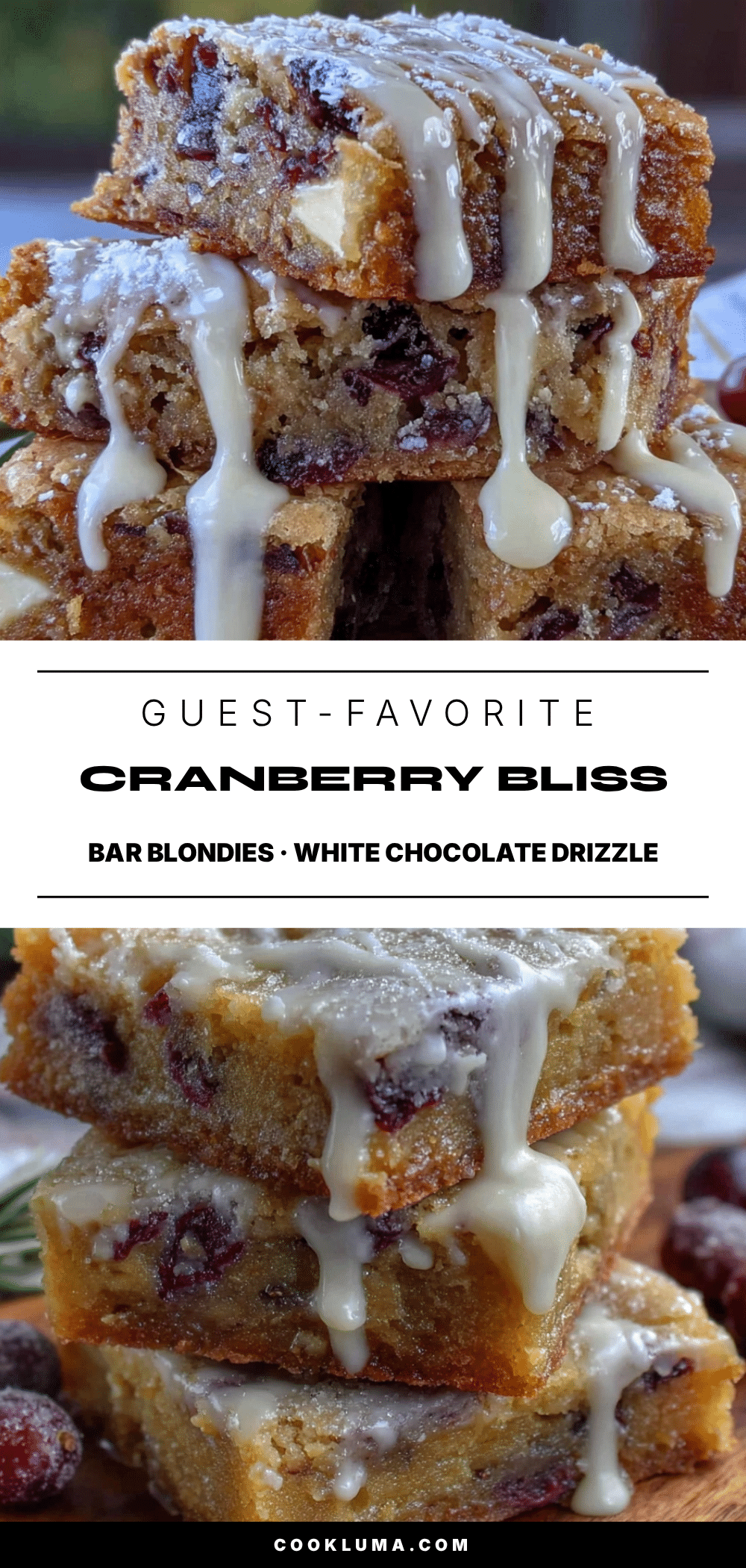 cranberry bliss bar blondies recipe