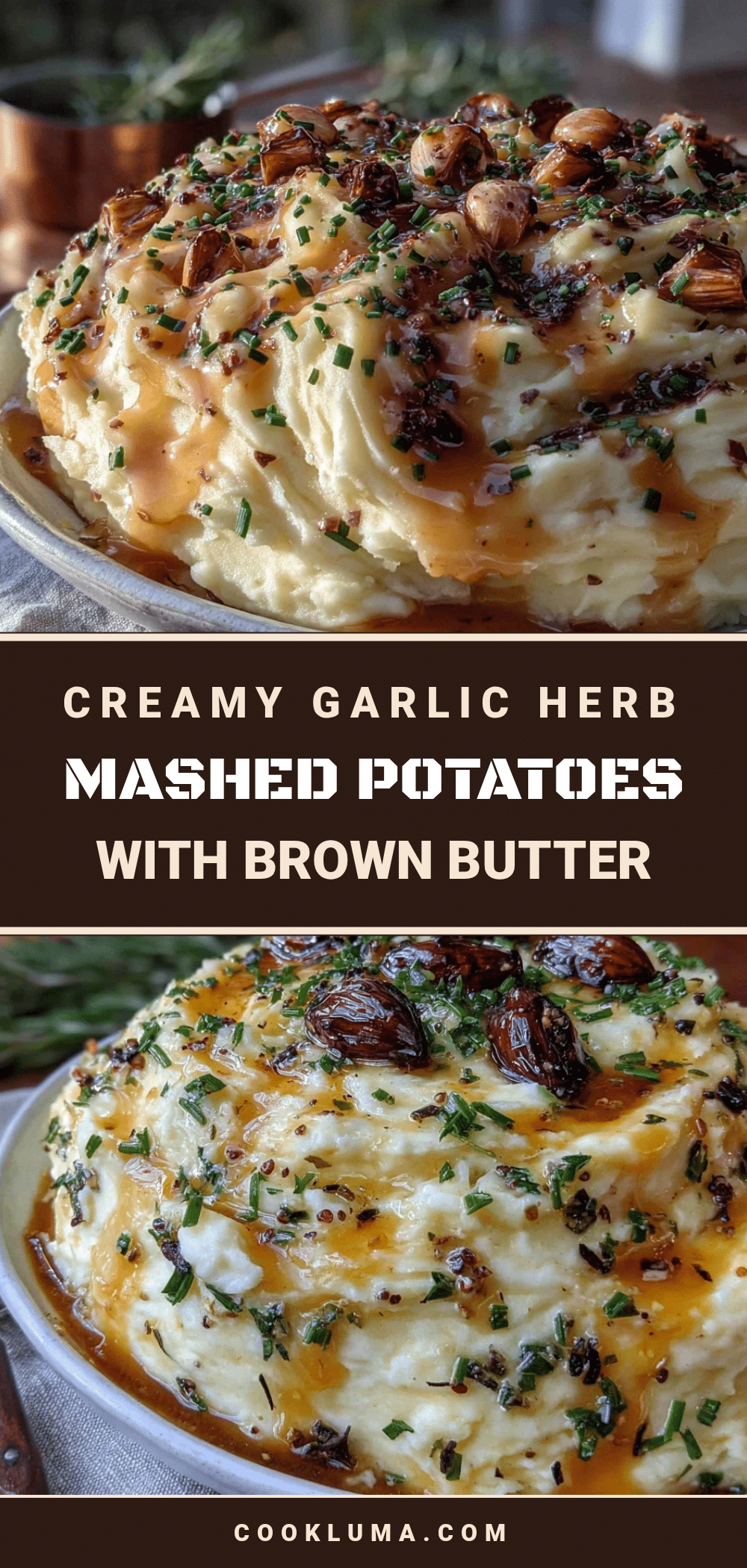 creamy garlic herb mashed potatoes with brown butter recipe
