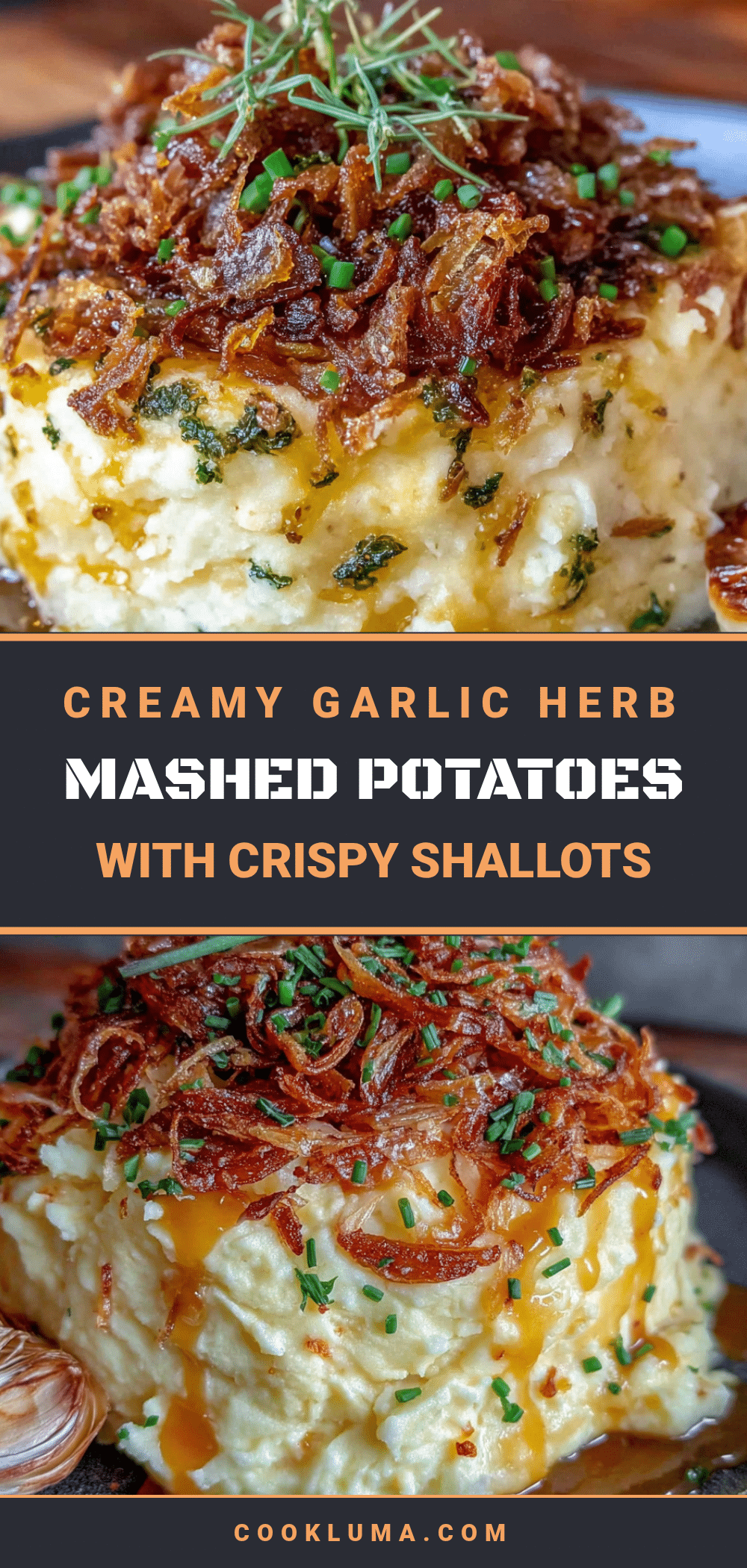 creamy garlic herb mashed potatoes with crispy shallots recipe