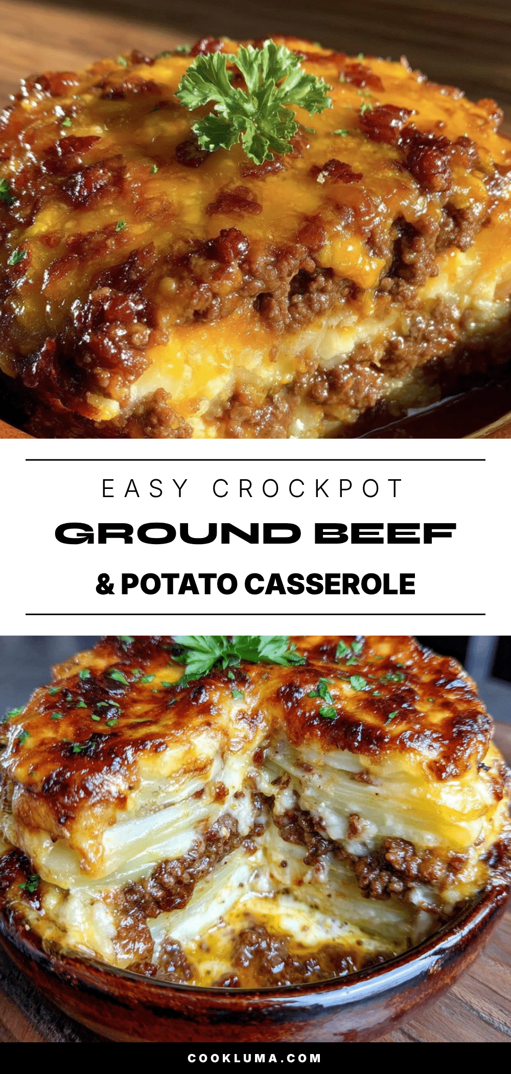 crockpot ground beef and potato casserole recipe