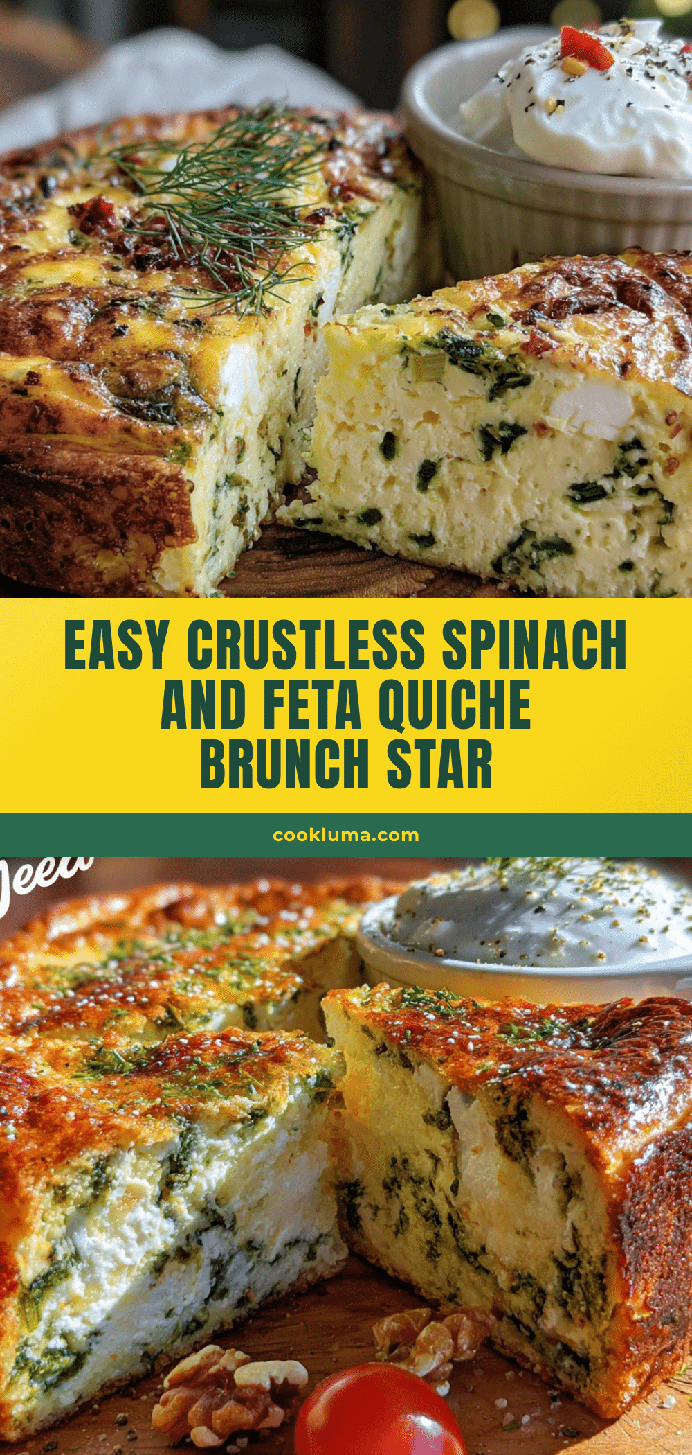 crustless spinach and feta quiche recipe