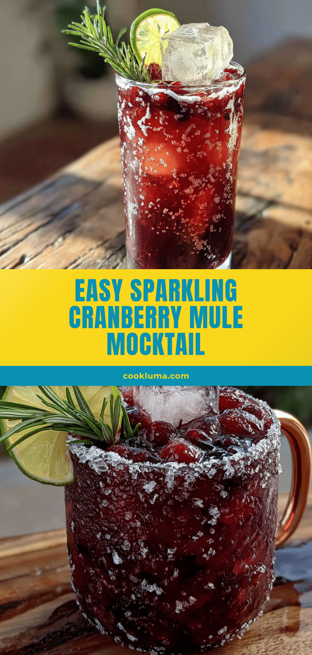 easy sparkling cranberry mule mocktail recipe