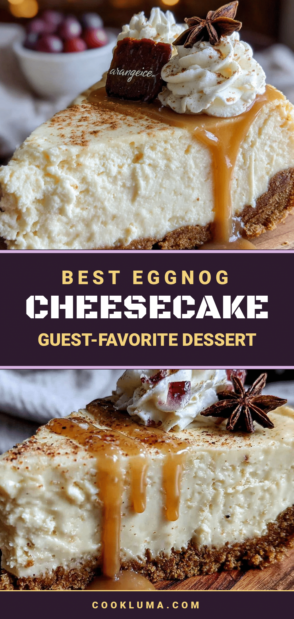 Eggnog Cheesecake with Gingerbread Crust recipe