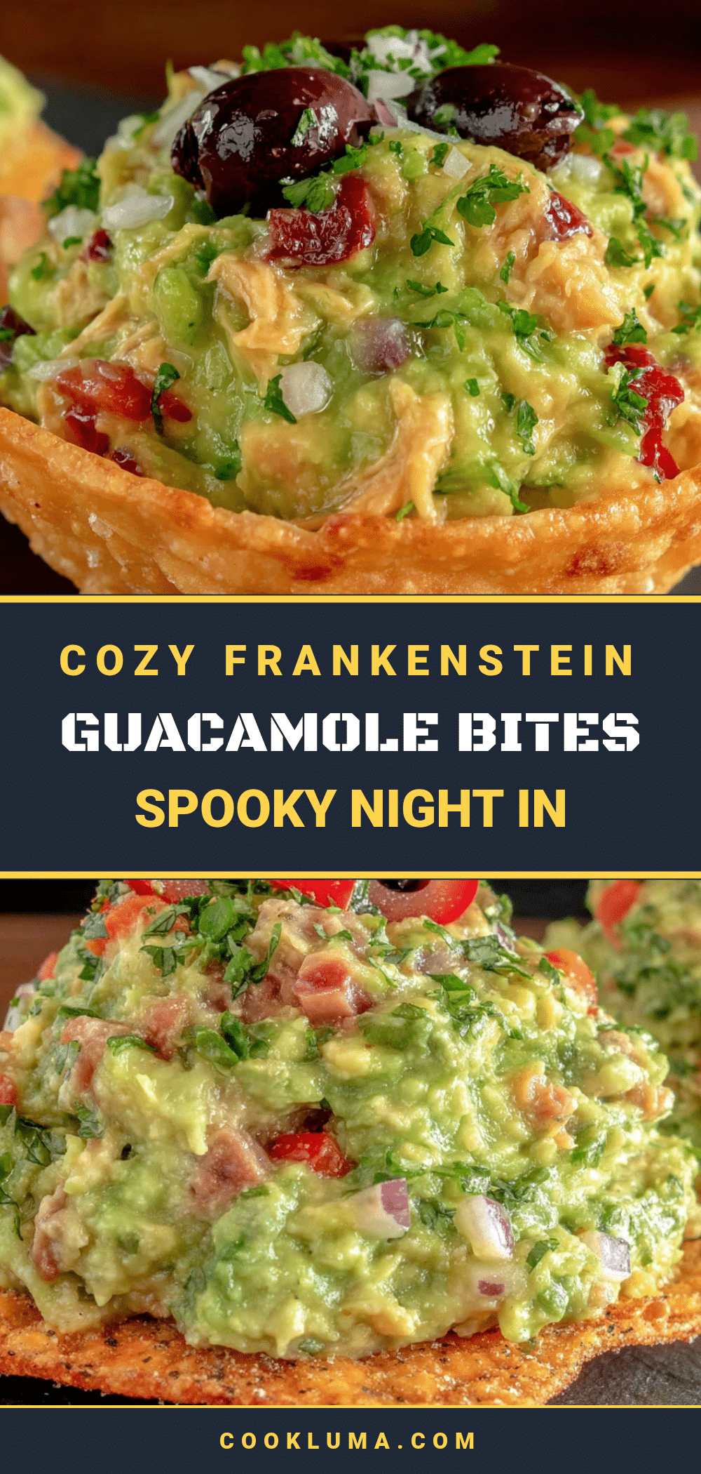 Frankenstein guacamole bites recipe
