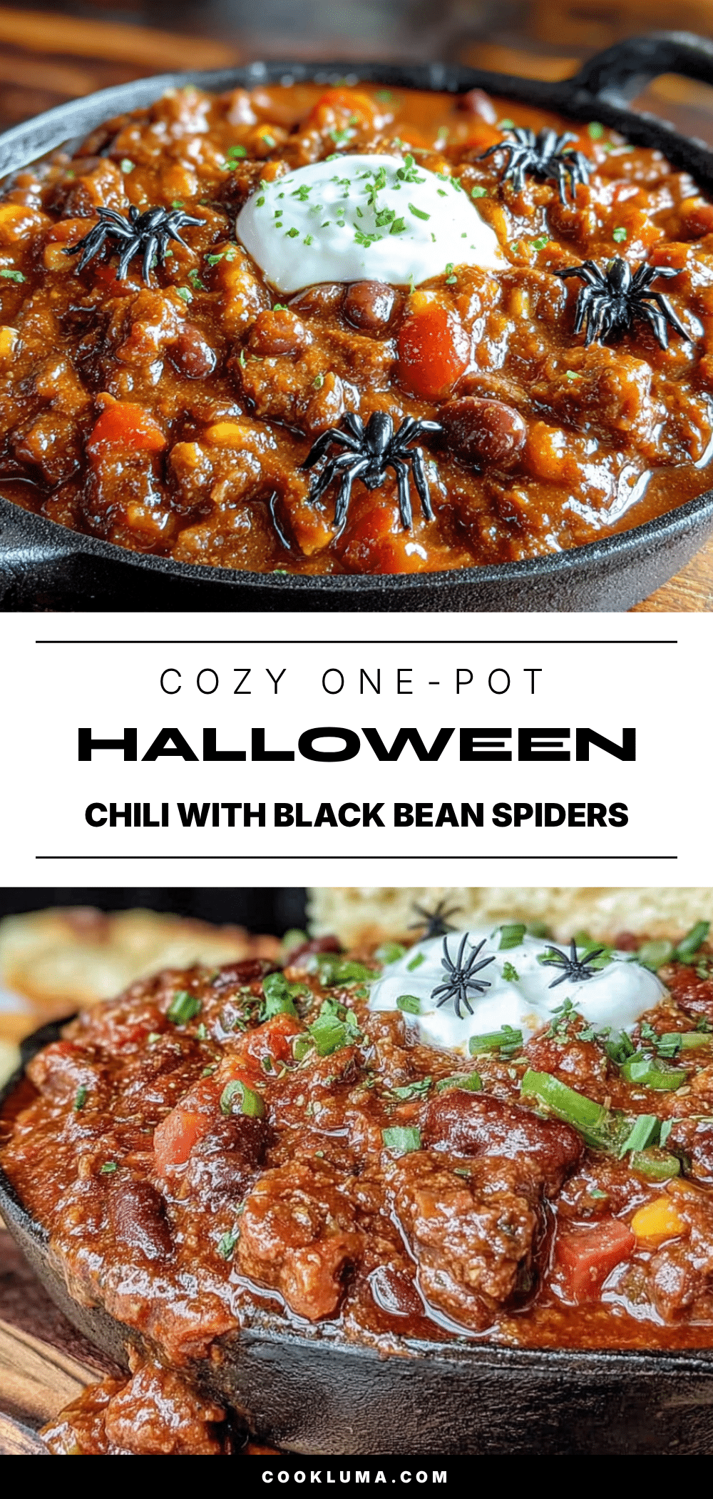halloween chili with black bean spiders recipe