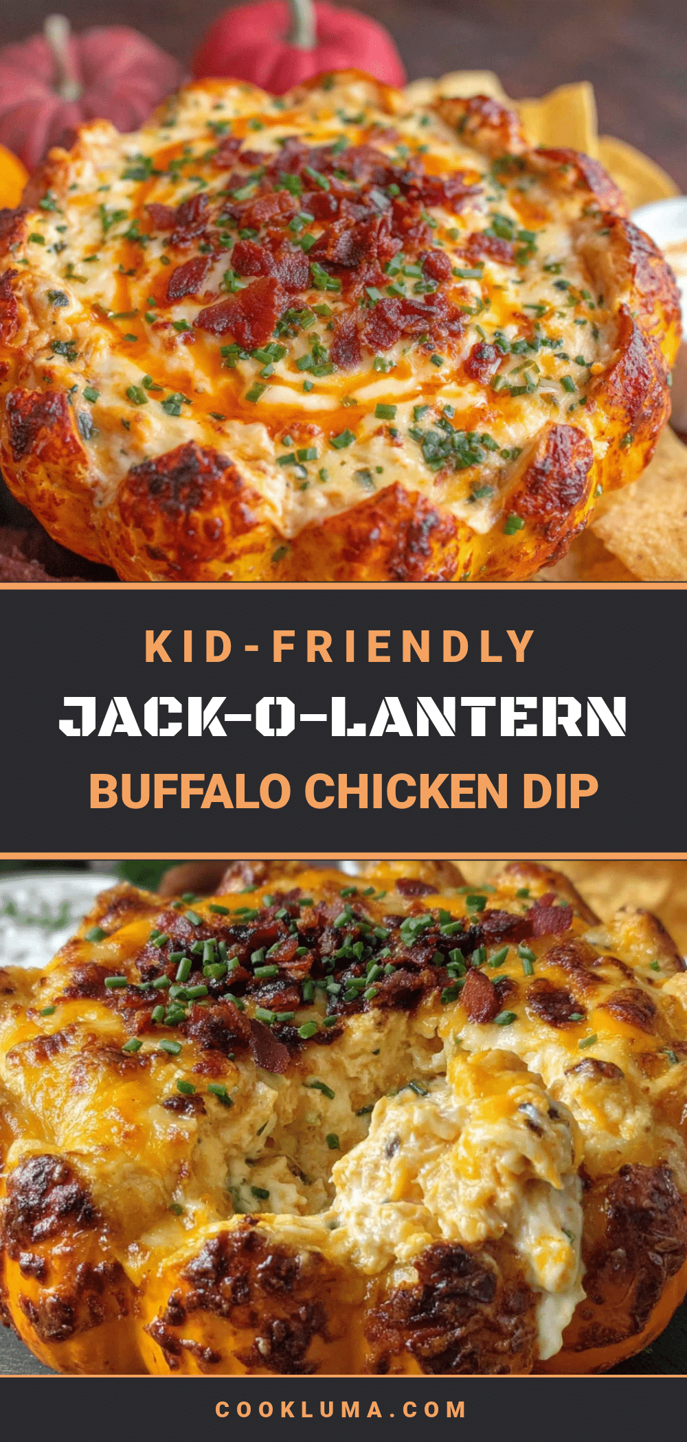 jack-o-lantern buffalo chicken dip recipe