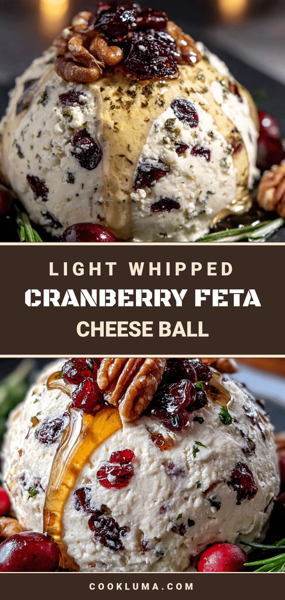light whipped cranberry feta cheese ball recipe