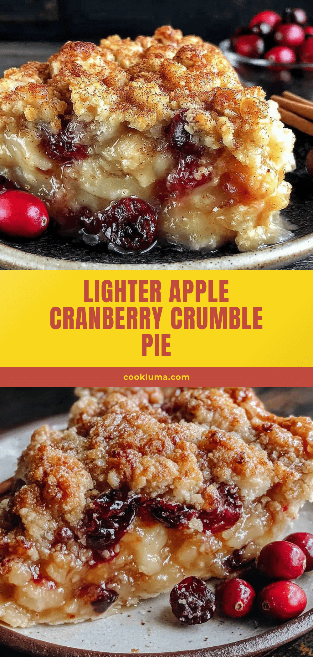 lighter apple cranberry crumble pie recipe