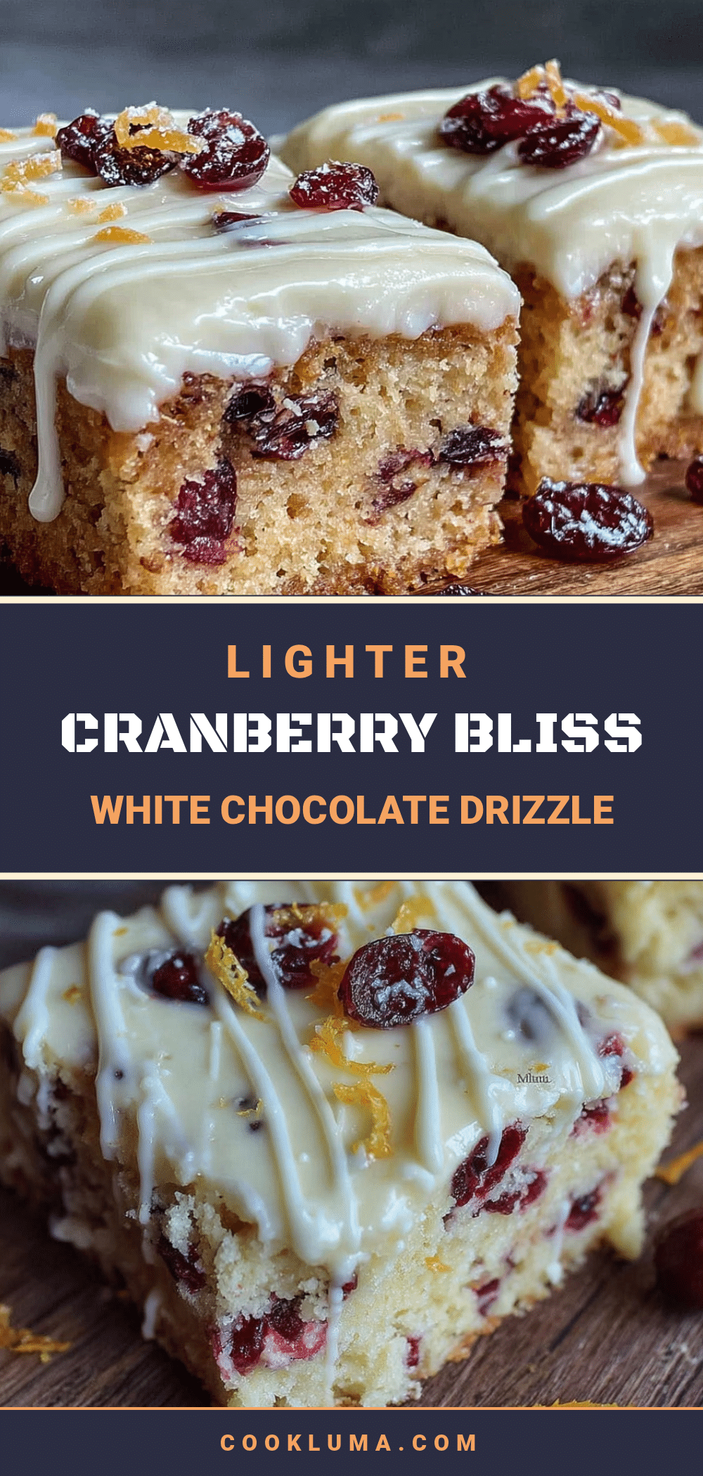 lighter cranberry bliss bars recipe