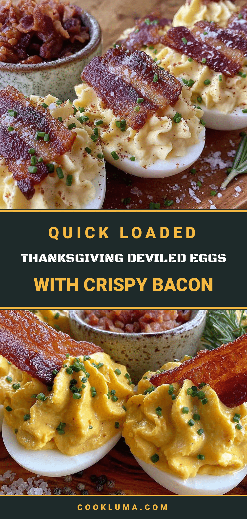 Loaded Thanksgiving Deviled Eggs recipe