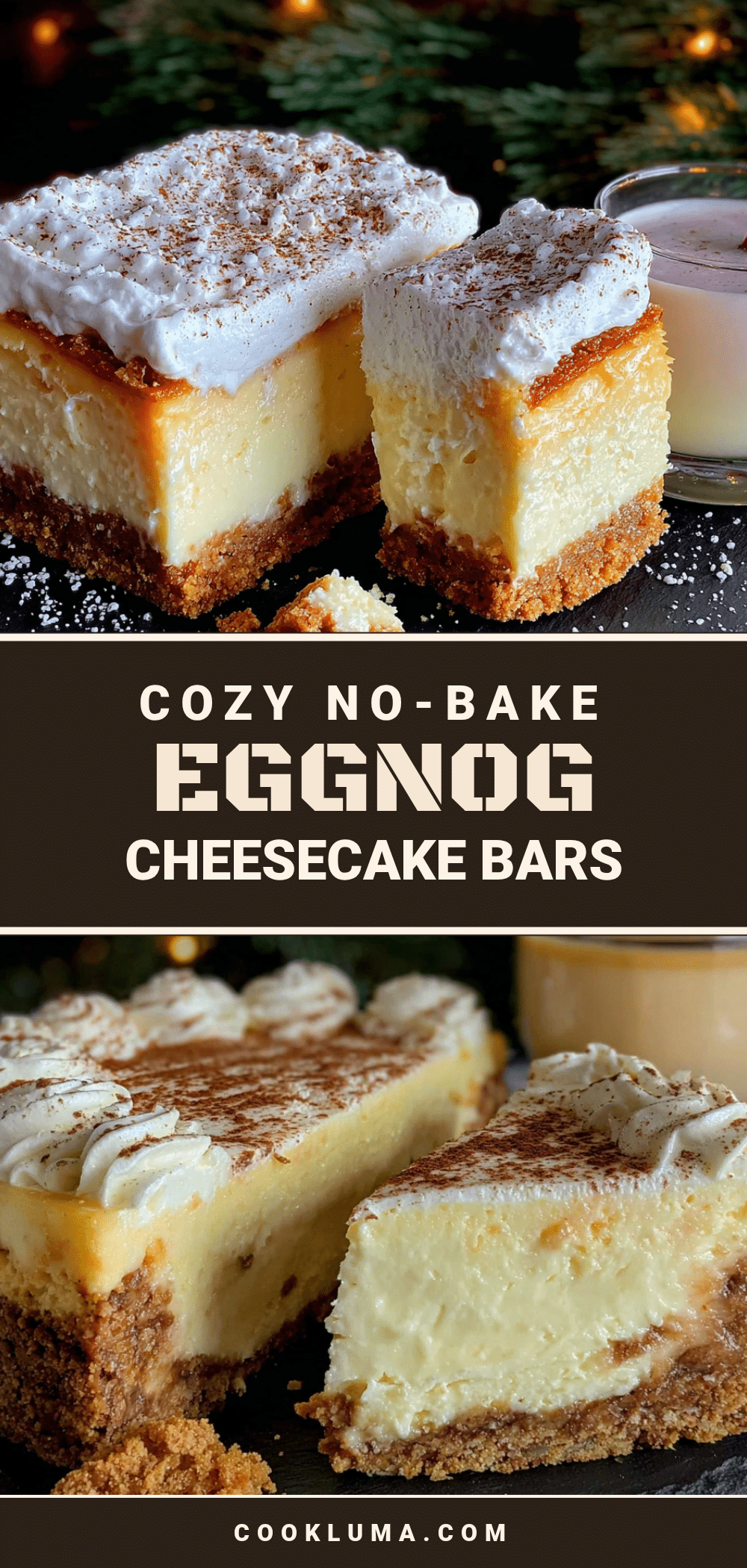 no-bake eggnog cheesecake bars recipe