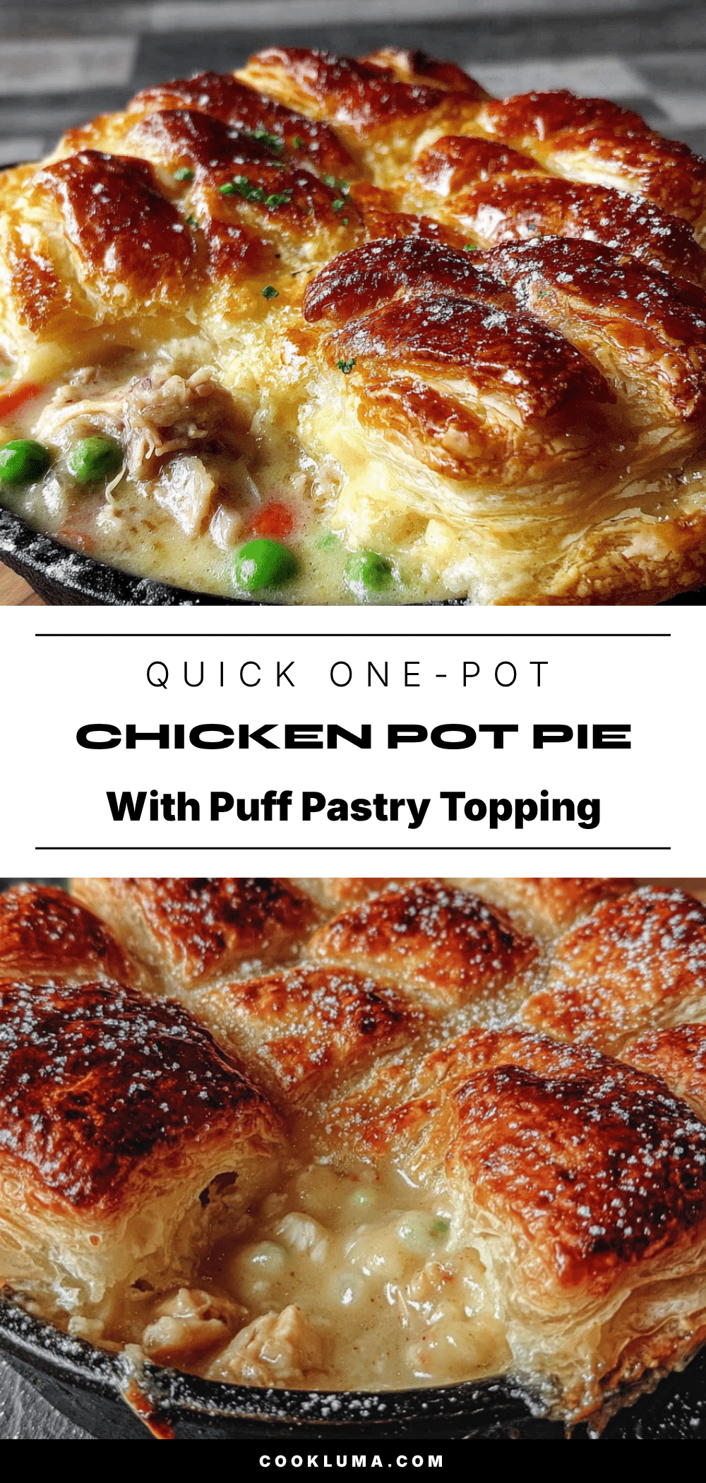 one-pot chicken pot pie with puff pastry recipe