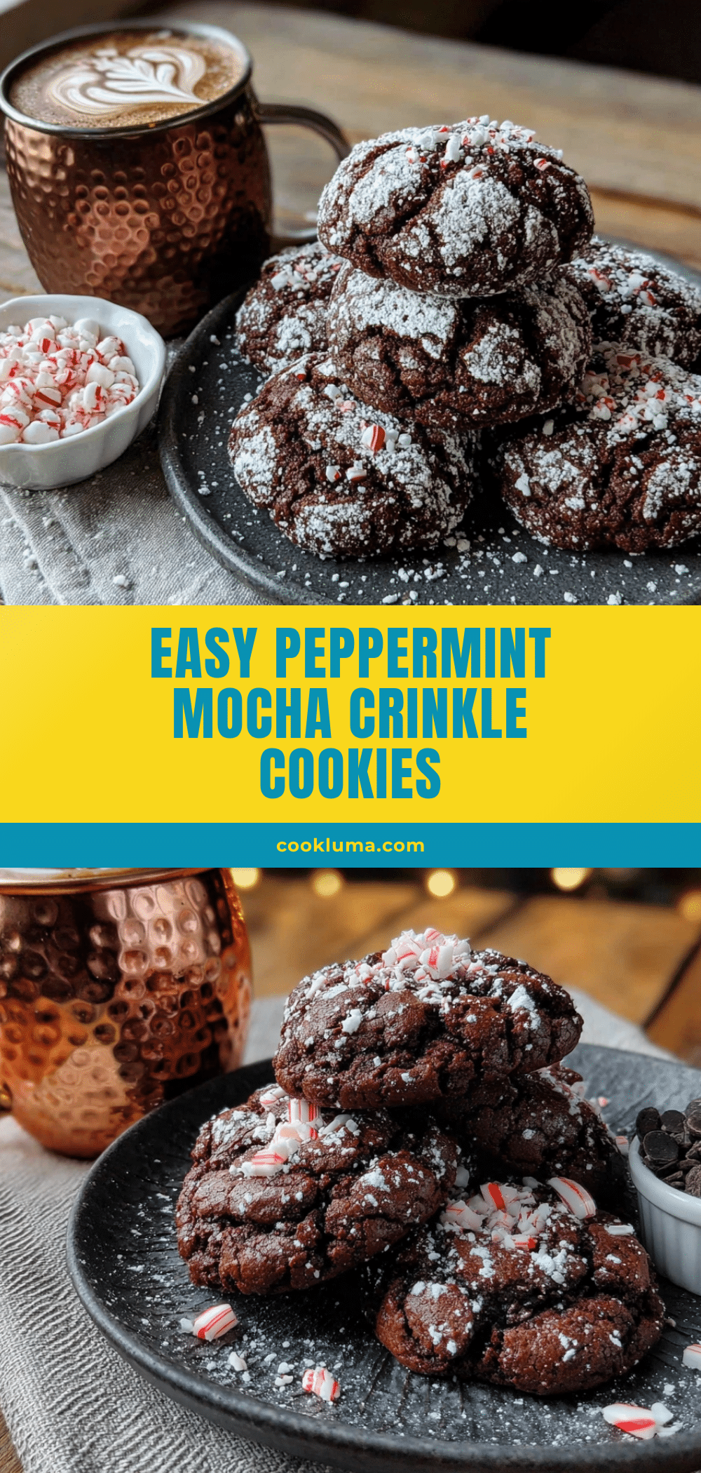 peppermint mocha crinkle cookies recipe
