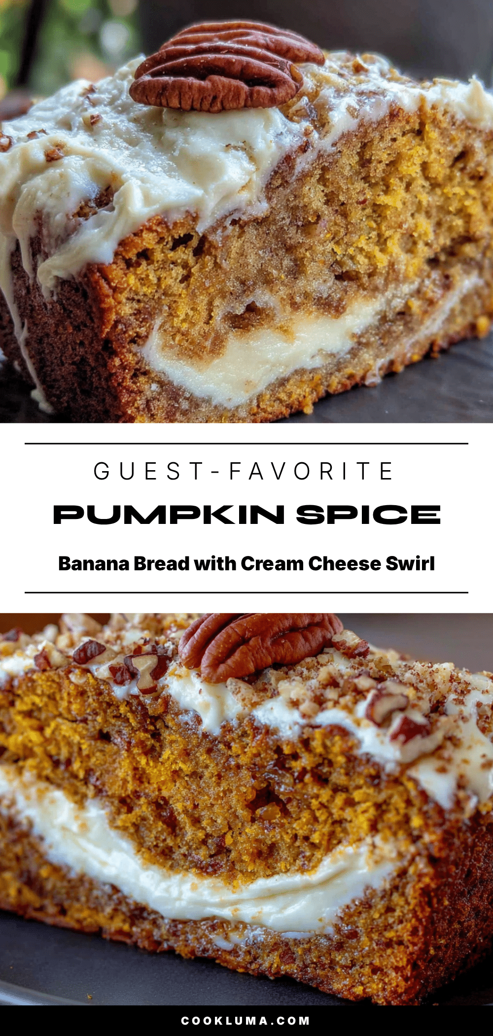 pumpkin spice banana bread with cream cheese swirl recipe