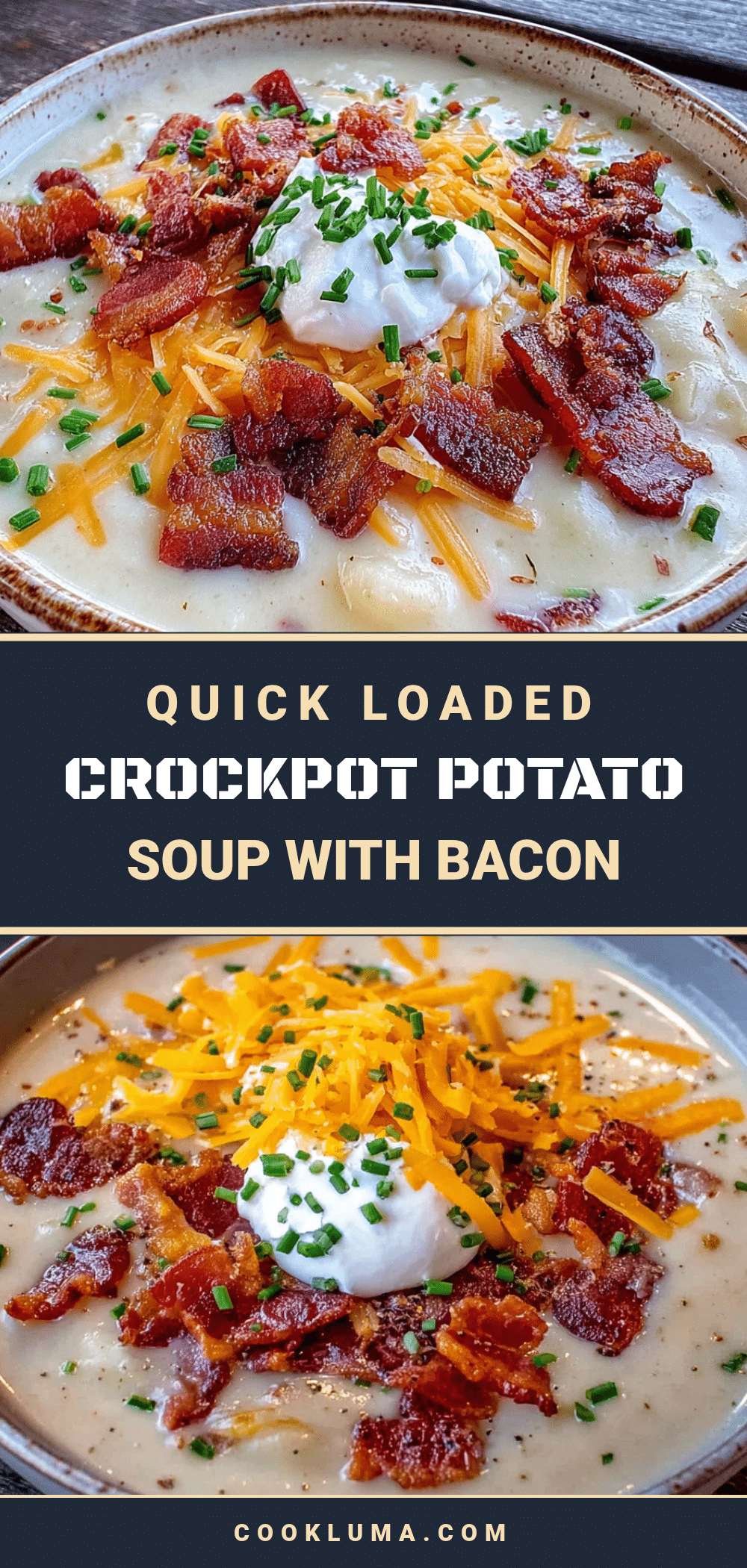 quick loaded crockpot potato soup with bacon recipe