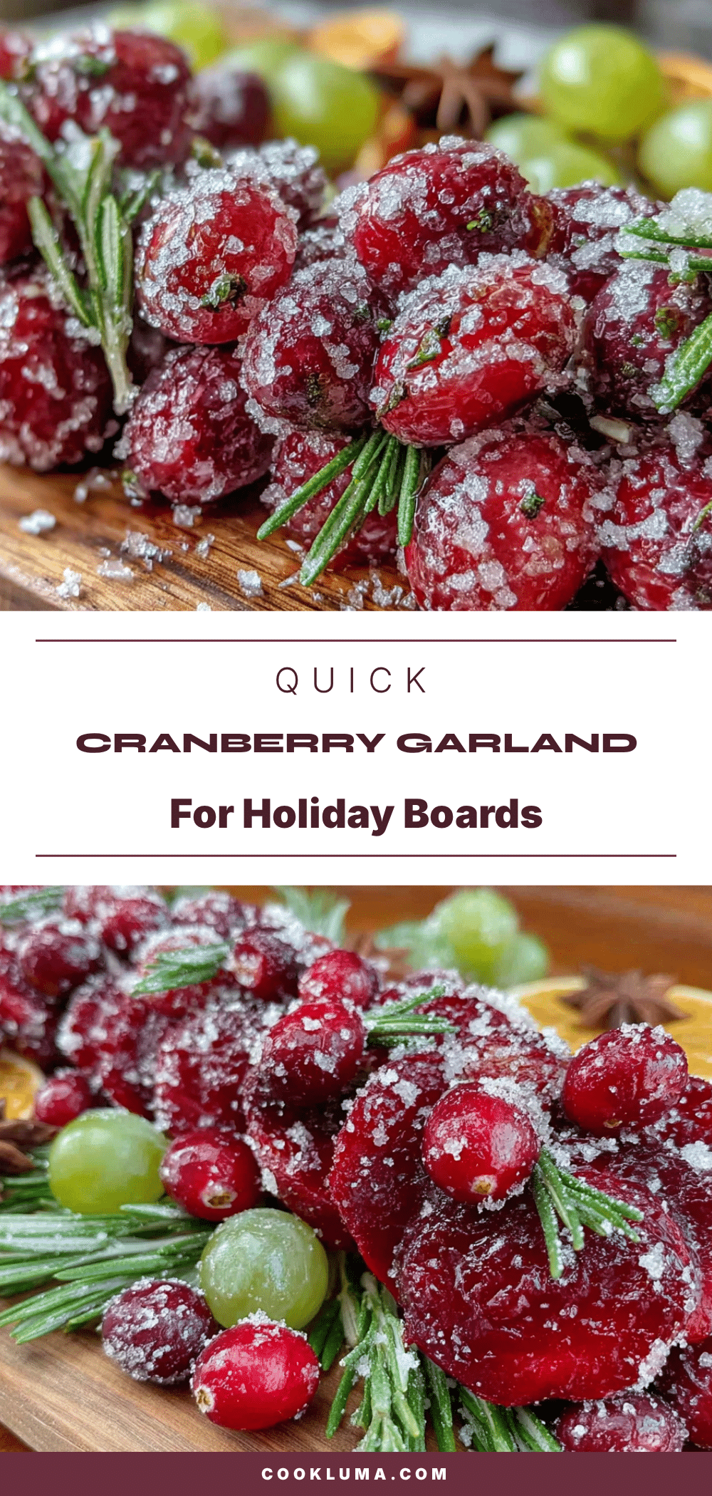 quick sugared cranberry garland recipe