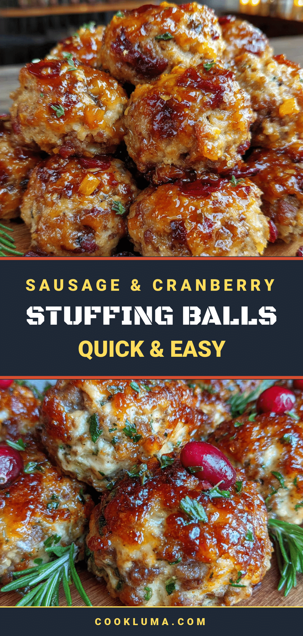 sausage and cranberry stuffing balls recipe