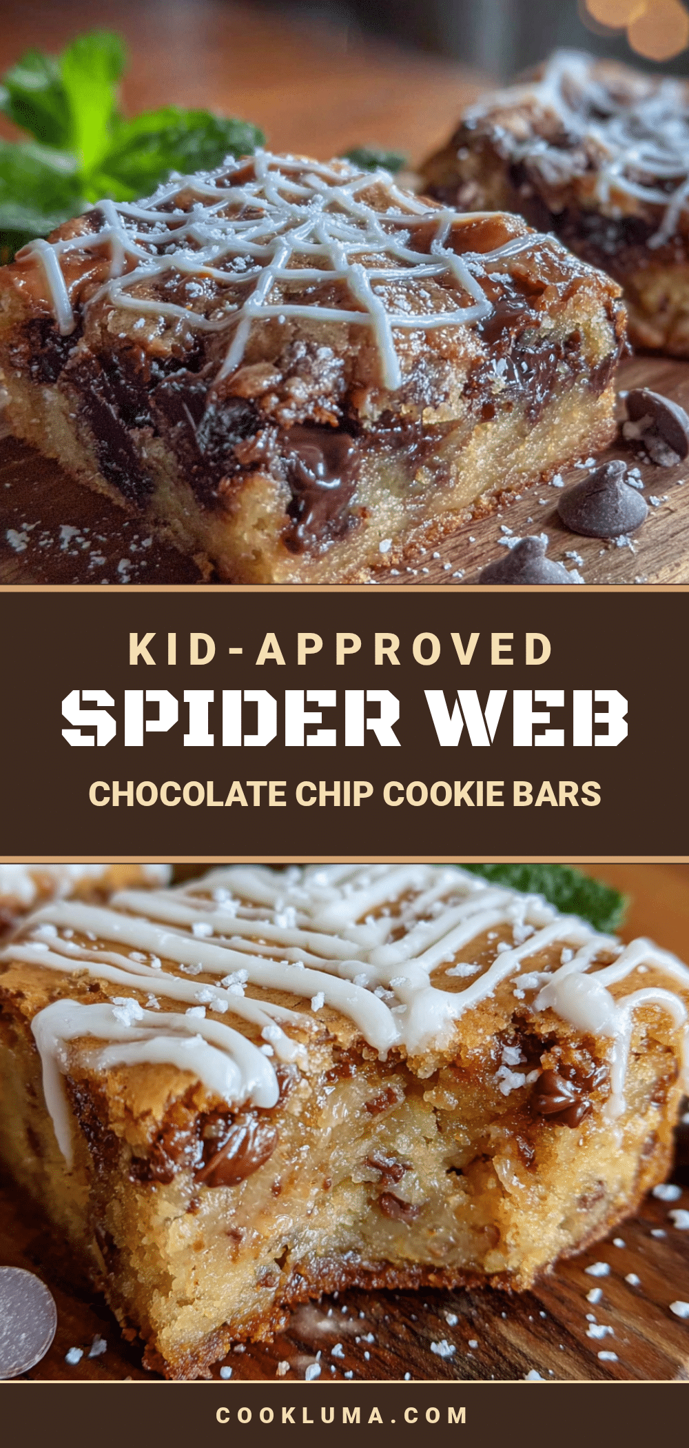 spider web chocolate chip cookie bars recipe