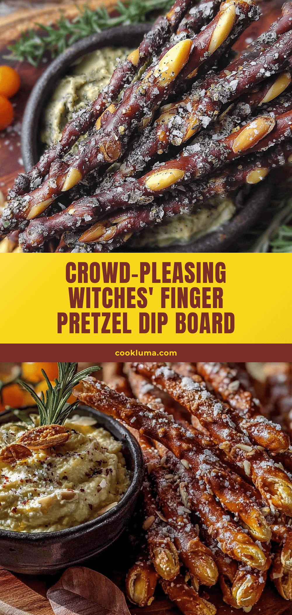 witches finger pretzel dip board recipe